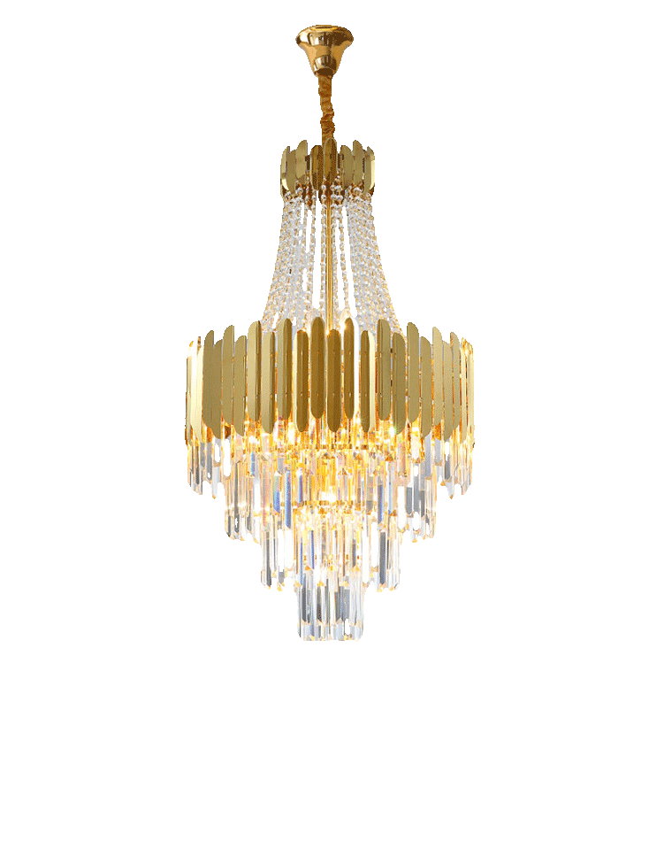 Lustre en cristal doré à plusieurs niveaux WOMO-WM2207