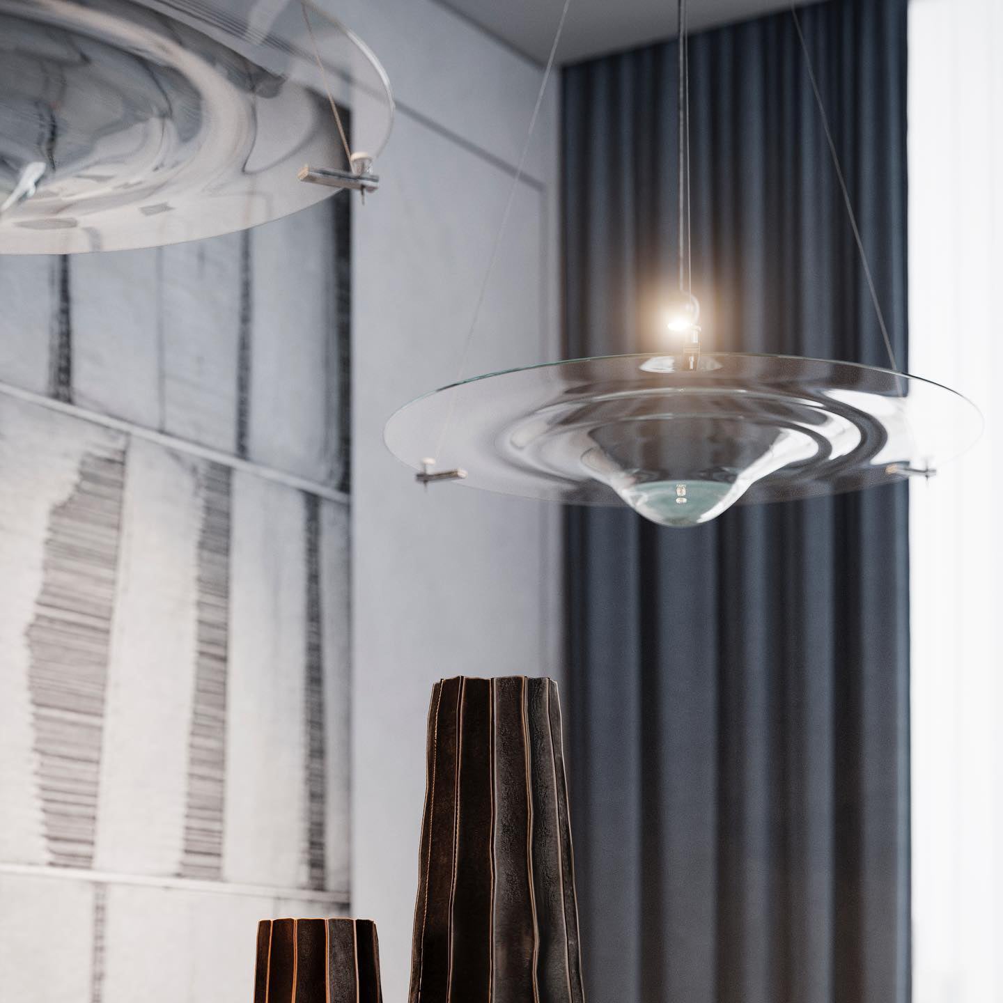 Suspension en verre WOMO Ripple-WM2092