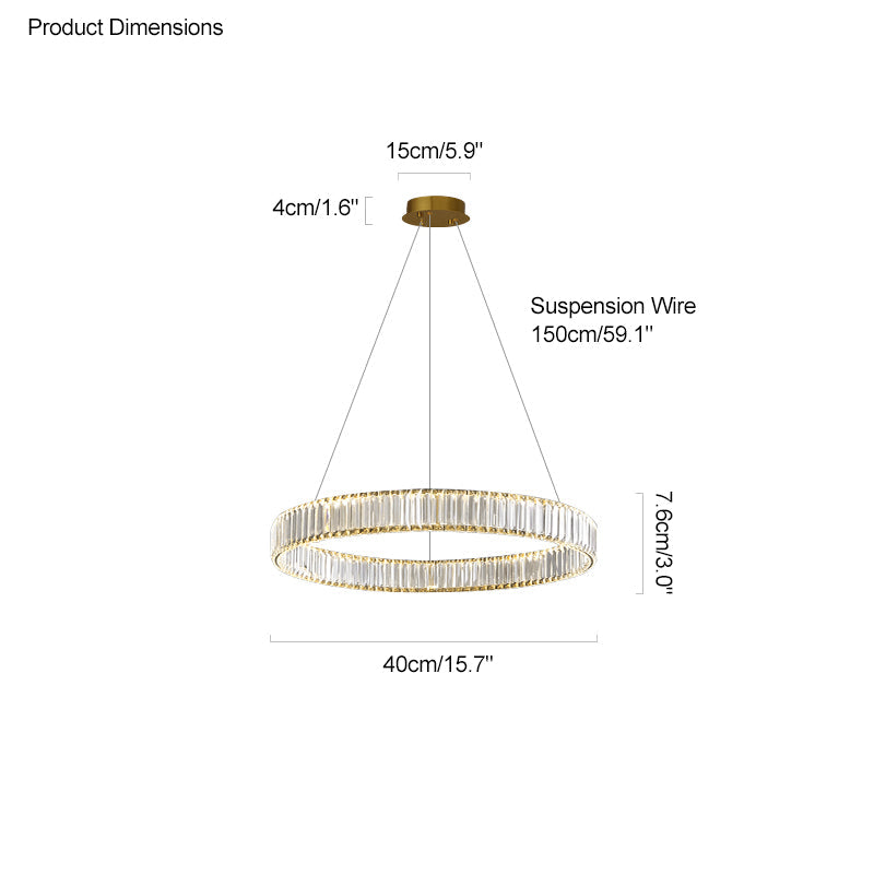 Lustre circulaire en cristal à 2 niveaux WOMO-WM2192
