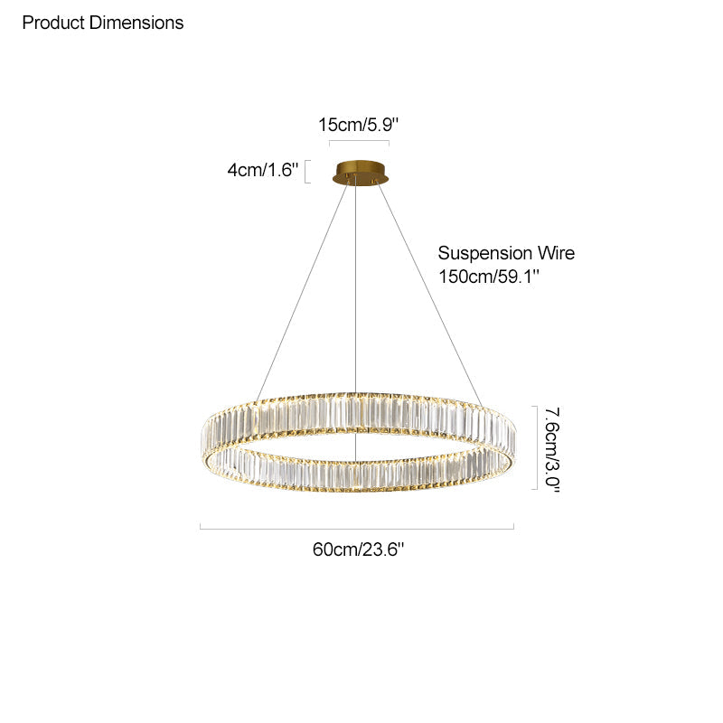 Lustre circulaire en cristal à 2 niveaux WOMO-WM2192