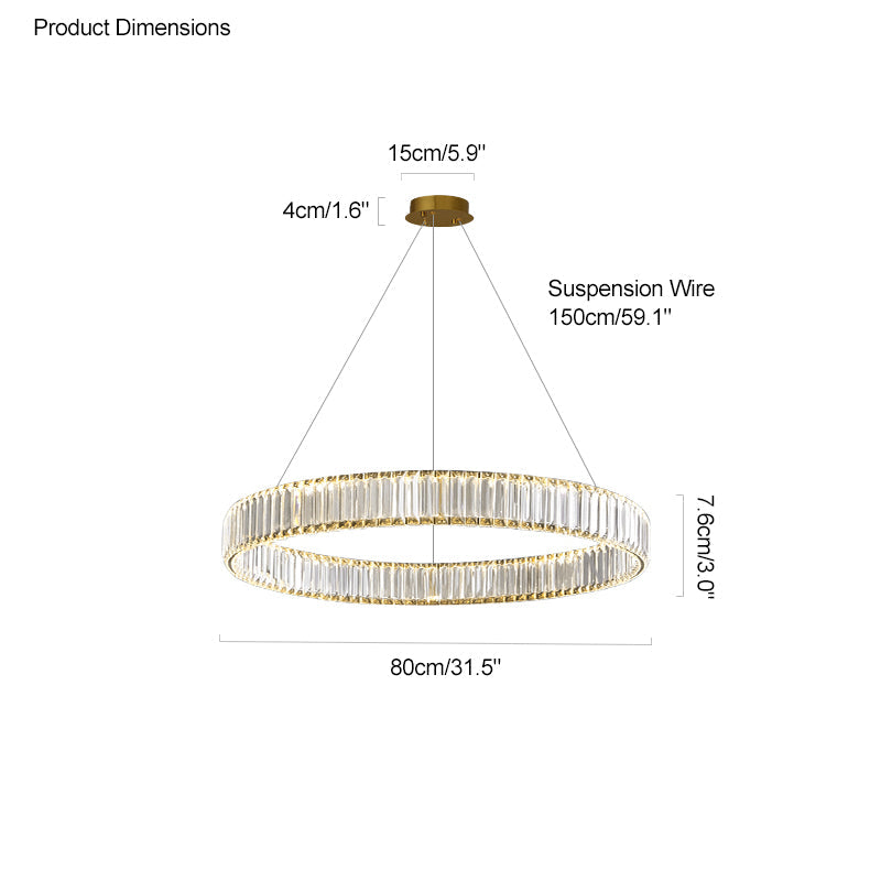 Lustre circulaire en cristal à 2 niveaux WOMO-WM2192