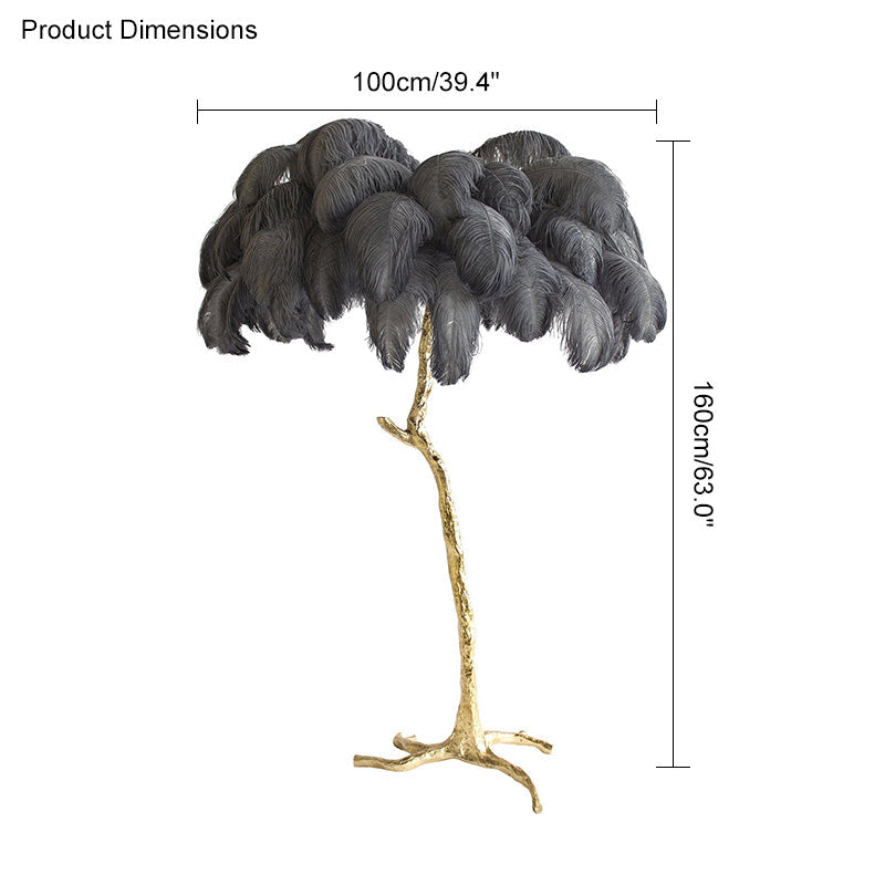 WOMO Lampe sur Pied Arbre Palmier Plumes - WM7000