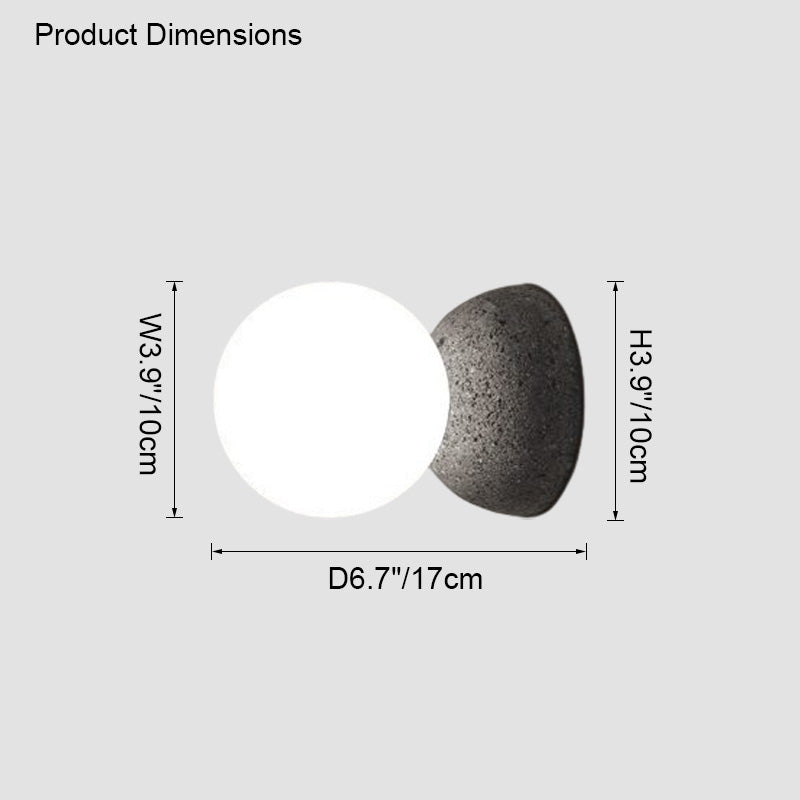 Applique murale WOMO Globe en verre blanc et noir-WM6103
