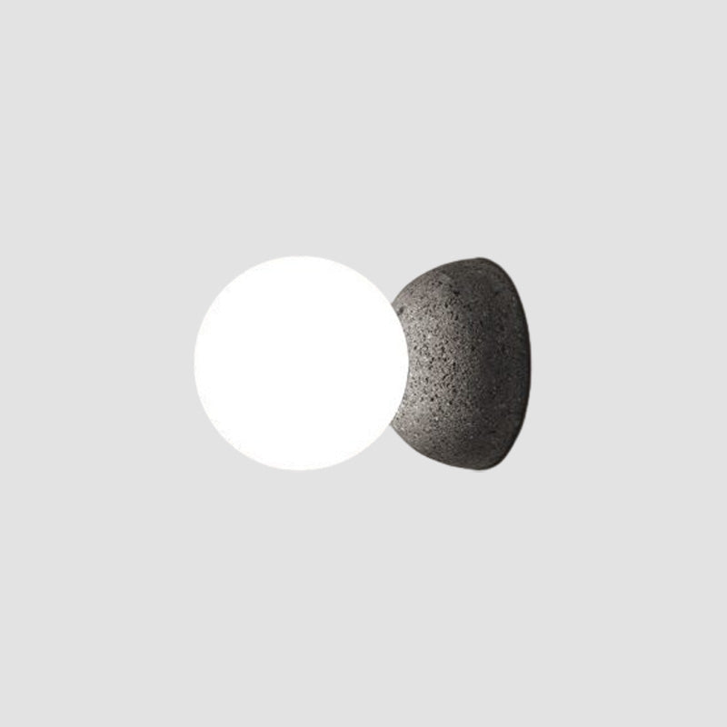 Applique murale WOMO Globe en verre blanc et noir-WM6103