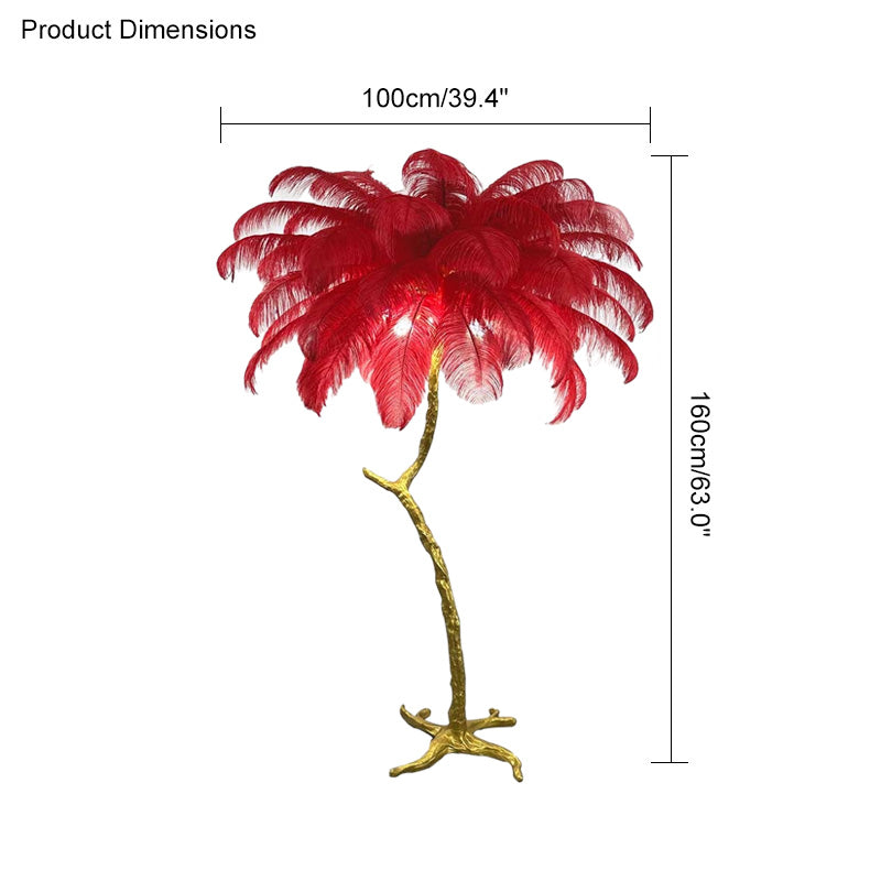 WOMO Lampe sur Pied Arbre Palmier Plumes - WM7000