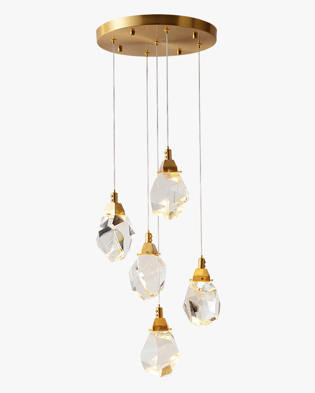 WOMO Lustre Cristal Doré Plusieurs Ampoules-WM2189