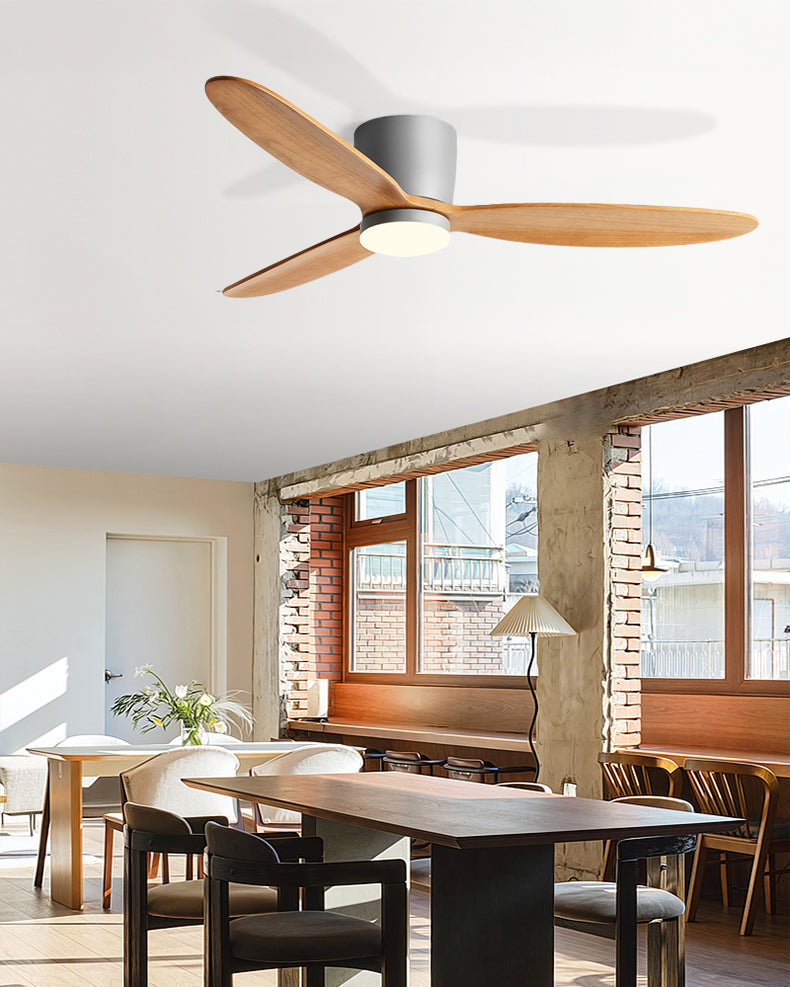 Lampe de ventilateur de plafond à profil bas en bois WOMO - WM5259