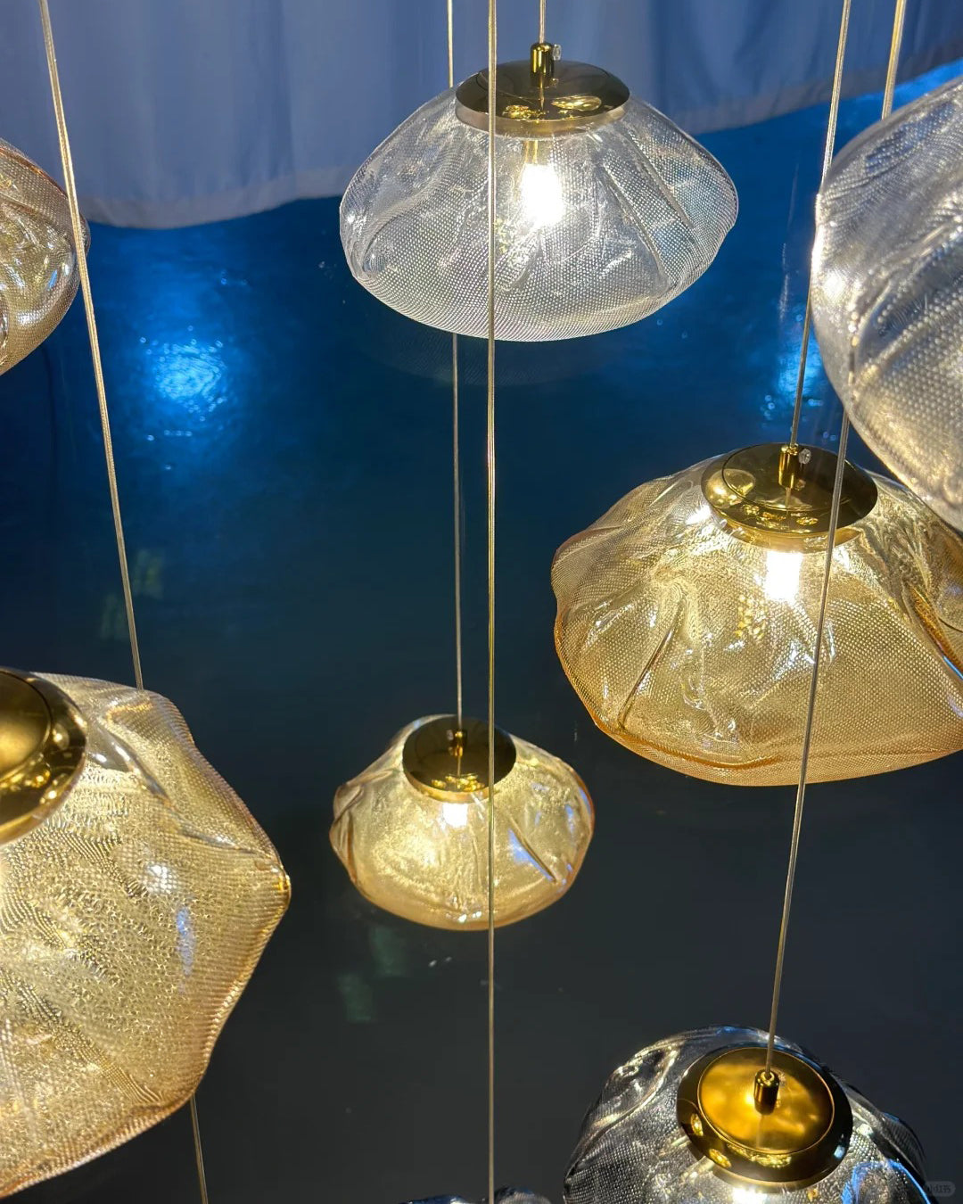 WOMO Blown Glass Cascade Pendant Chandelier-WM2101b