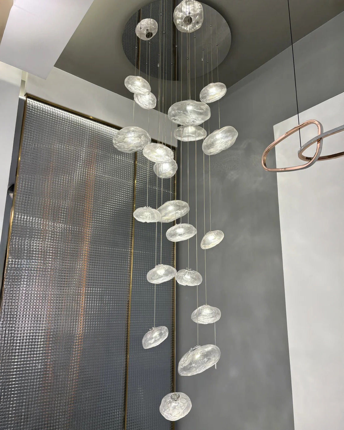 WOMO Blown Glass Cascade Pendant Chandelier-WM2101b