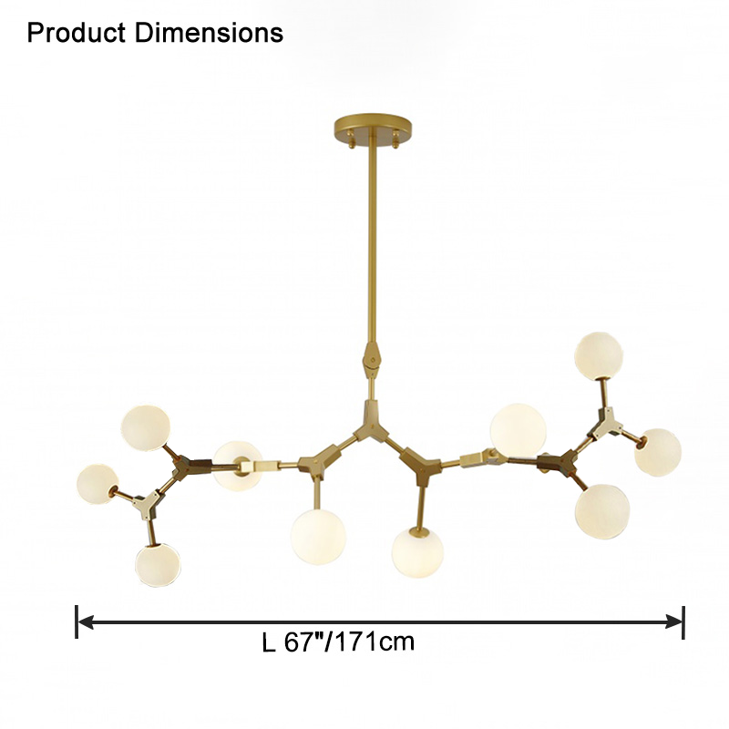 Lustre en verre dépoli à bulles de branchement WOMO-WM2514