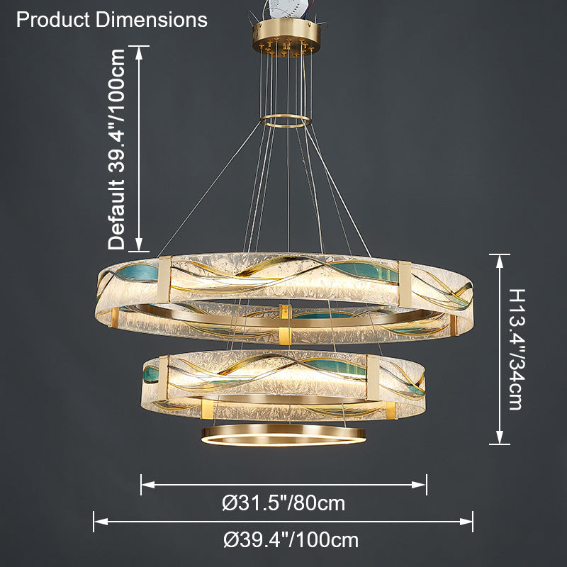 WOMO Lustre Anneaux Led Doré Luxe-WM2336