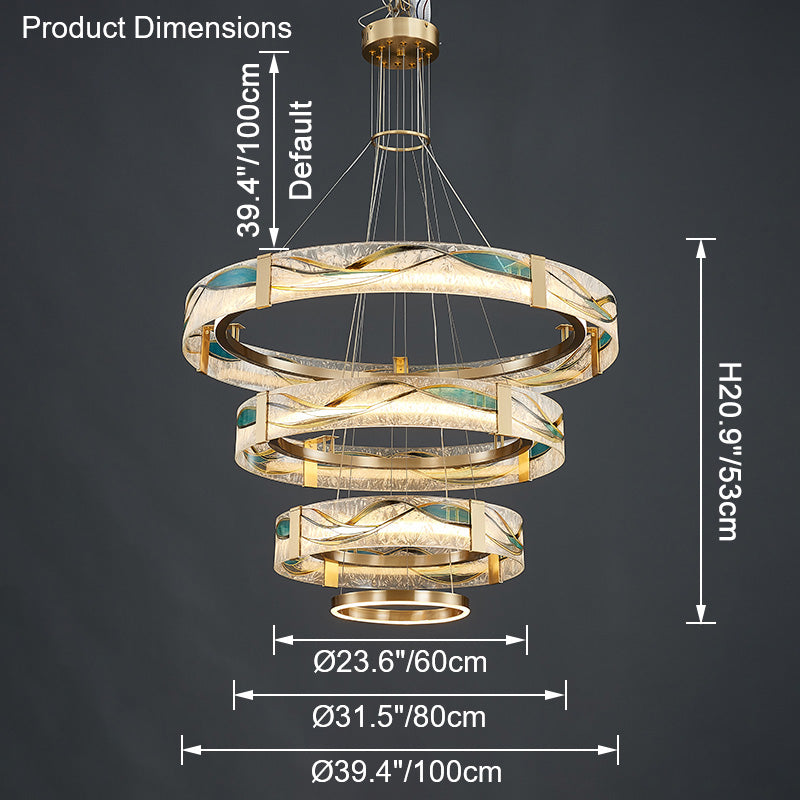 WOMO Lustre Anneaux Led Doré Luxe-WM2336