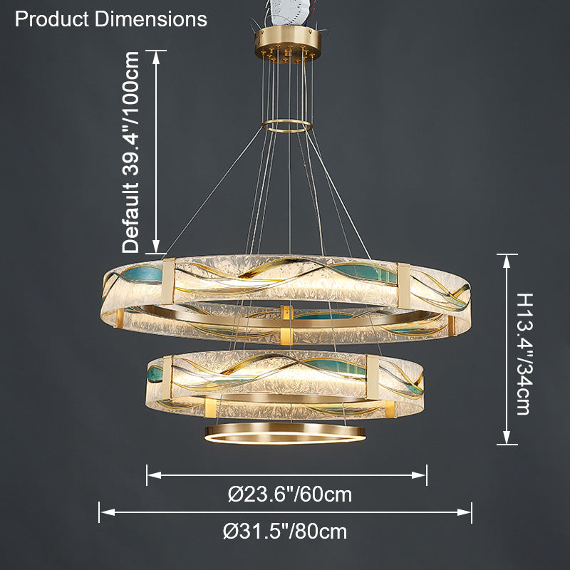 WOMO Lustre Anneaux Led Doré Luxe-WM2336