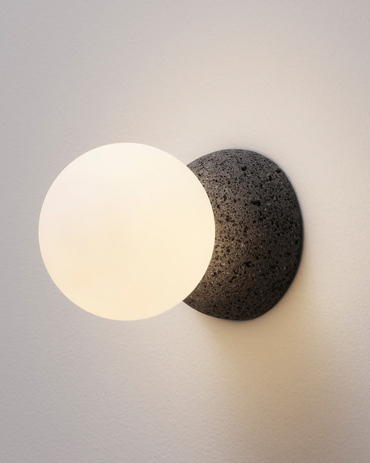 Applique murale WOMO Globe en verre blanc et noir-WM6103