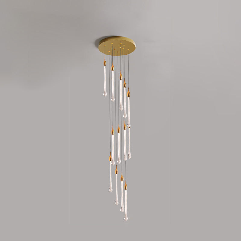 WOMO Lustre Spirale Goutte d Eau Cristal Escalier-WM2124