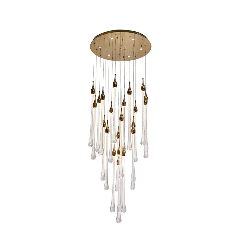 WOMO Lustre Spirale Goutte d Eau Cristal Escalier-WM2124