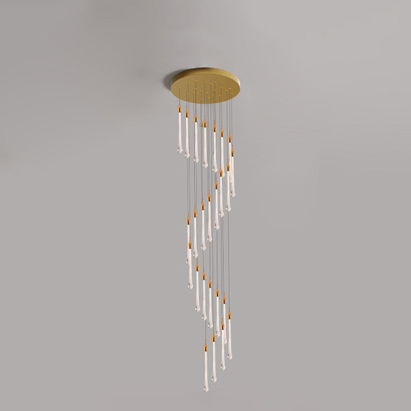 WOMO Lustre Spirale Goutte d Eau Cristal Escalier-WM2124