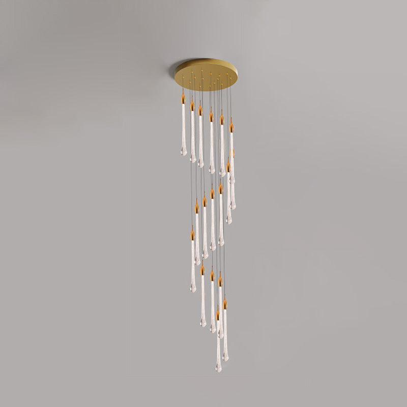 WOMO Lustre Spirale Goutte d Eau Cristal Escalier-WM2124