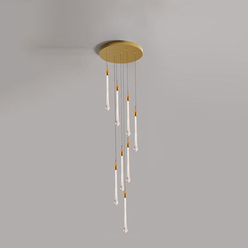 WOMO Lustre Spirale Goutte d Eau Cristal Escalier-WM2124