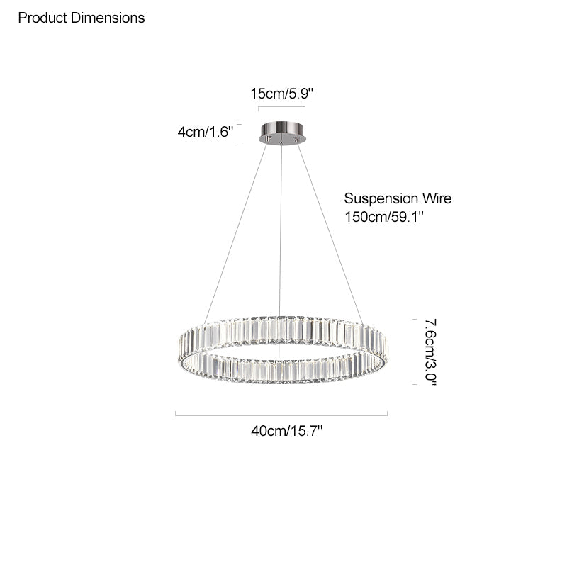 Lustre circulaire en cristal à 2 niveaux WOMO-WM2192