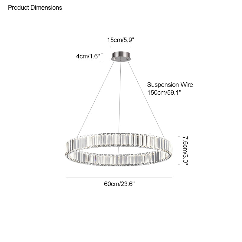 Lustre circulaire en cristal à 2 niveaux WOMO-WM2192