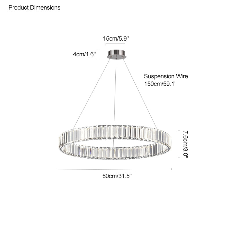Lustre circulaire en cristal à 2 niveaux WOMO-WM2192